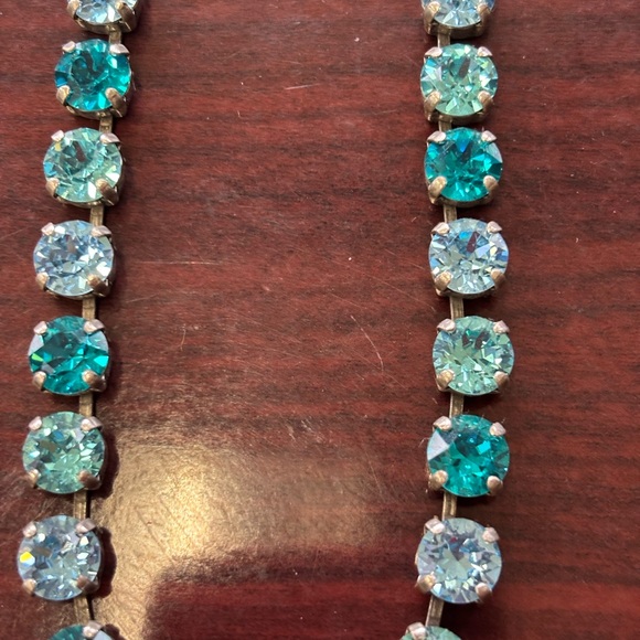 Elegant Shades of Turquoise Crystals Necklace - Picture 3 of 3